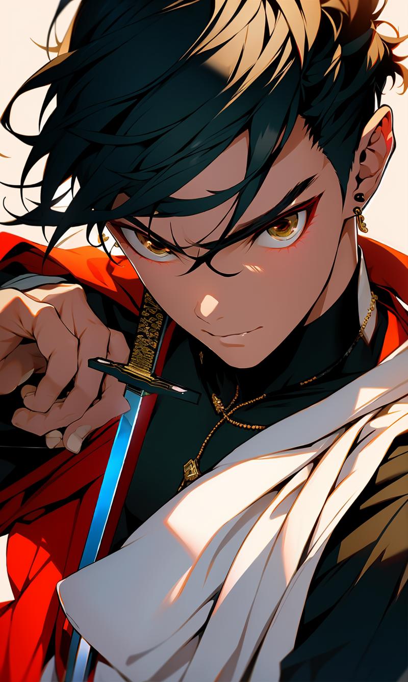 03820-1073661162-,  1boy, male_focus, jewelry, black_hair, brown_eyes, solo, earrings, sword.png